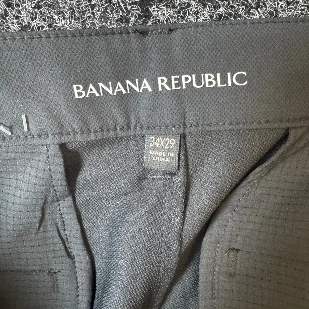 Banana Republic Core Temp Mens Pants 34x29 Black Golf Performance Chino Slim